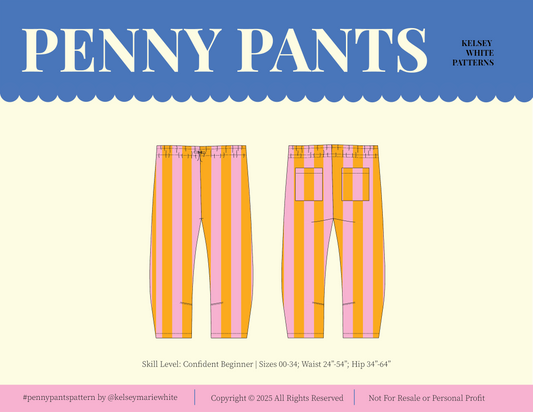 Penny Pants Pattern - Adult Sizing