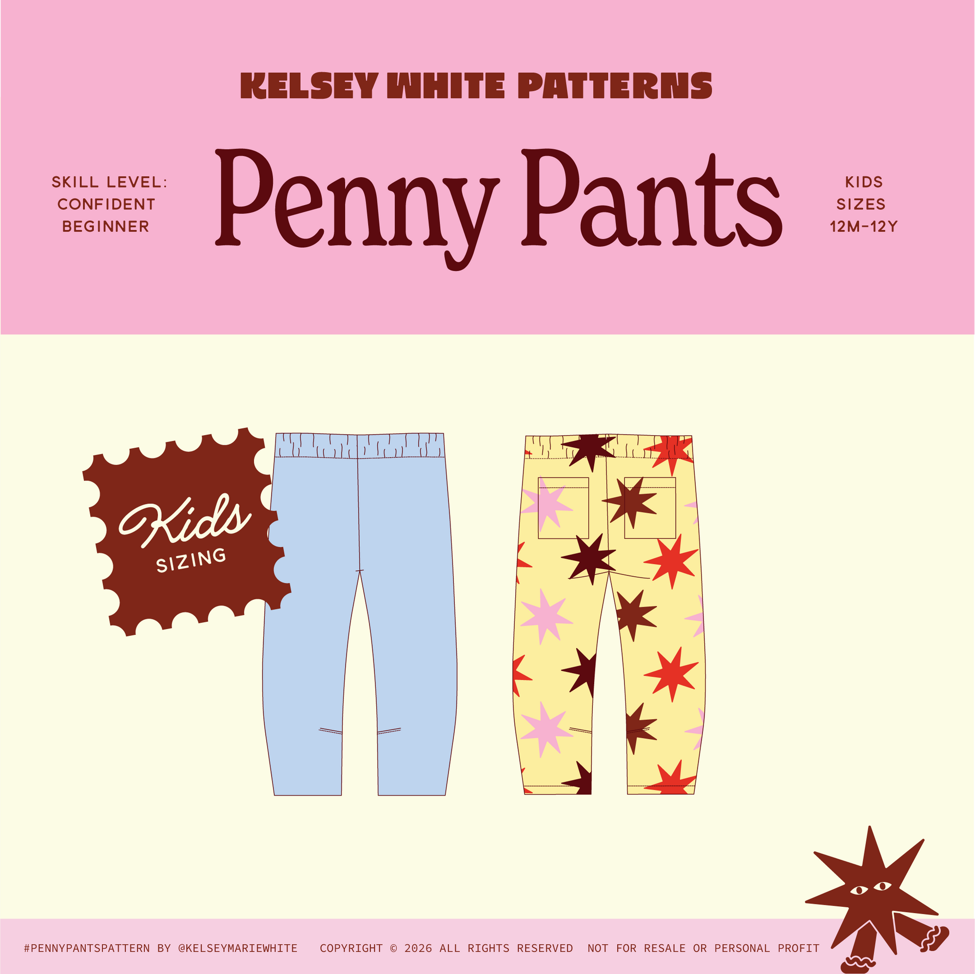 Penny Pants Pattern - Kids Sizing